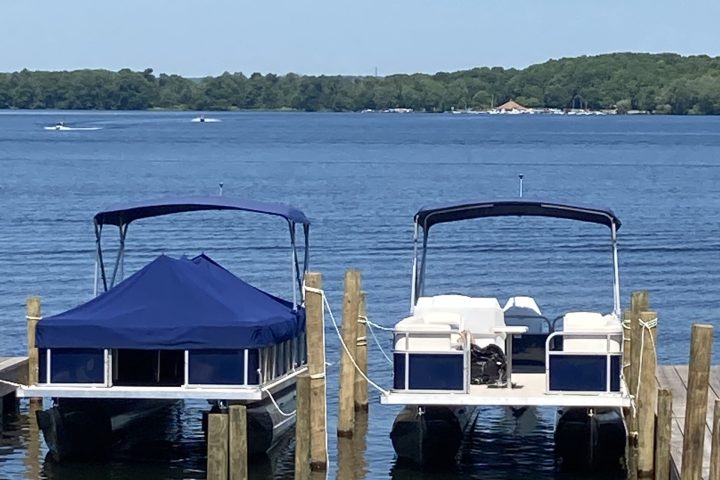 a small boat in a body of water