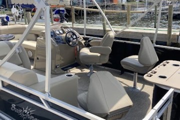 a boat sitting on top of a chair