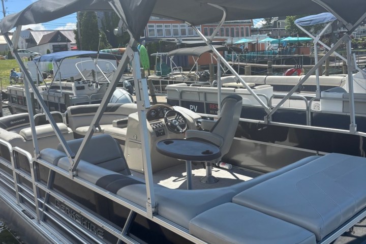 a boat sitting on top of a chair